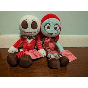 Target Exclusive Jack Skellington Sally Valentine Plush Set 12" NWT Disney NBC